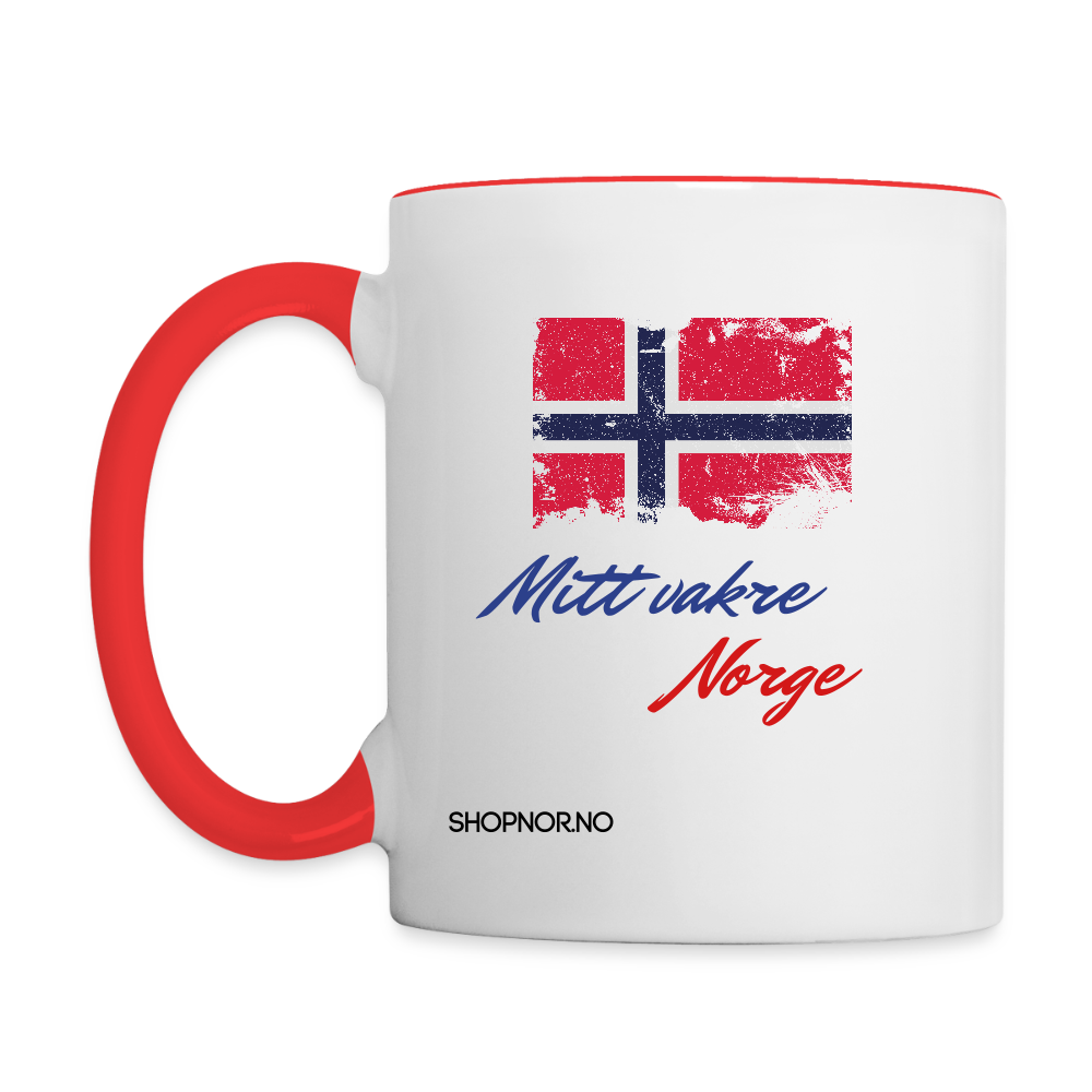 Contrast Kaffekopp - white/red