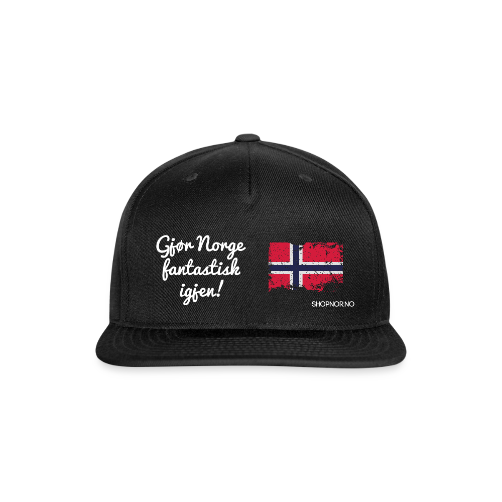 Snapback Baseball Cap - black