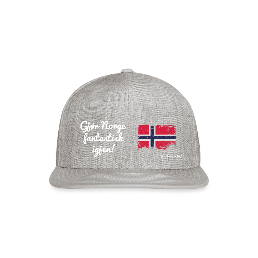 Snapback Baseball Cap - heather gray
