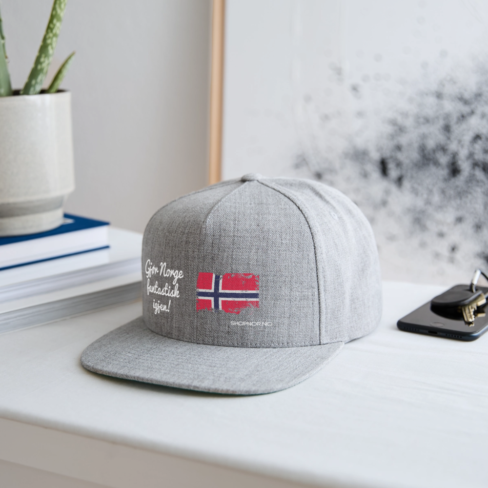 Snapback Baseball Cap - heather gray