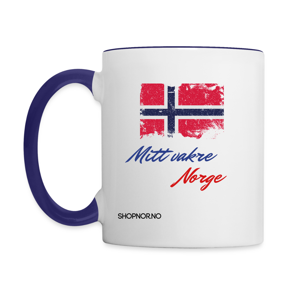 Contrast Kaffekopp - white/cobalt blue