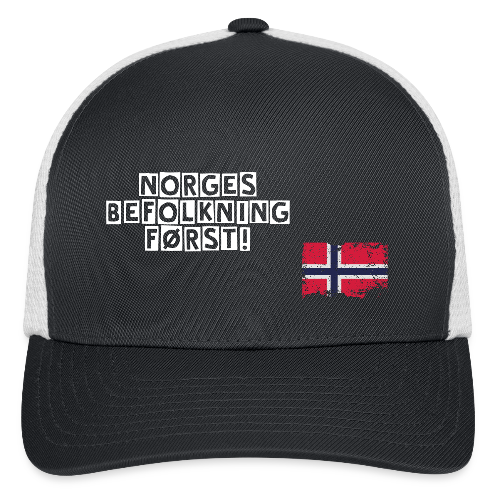 Flexfit Fitted Baseball Cap - dark gray/white