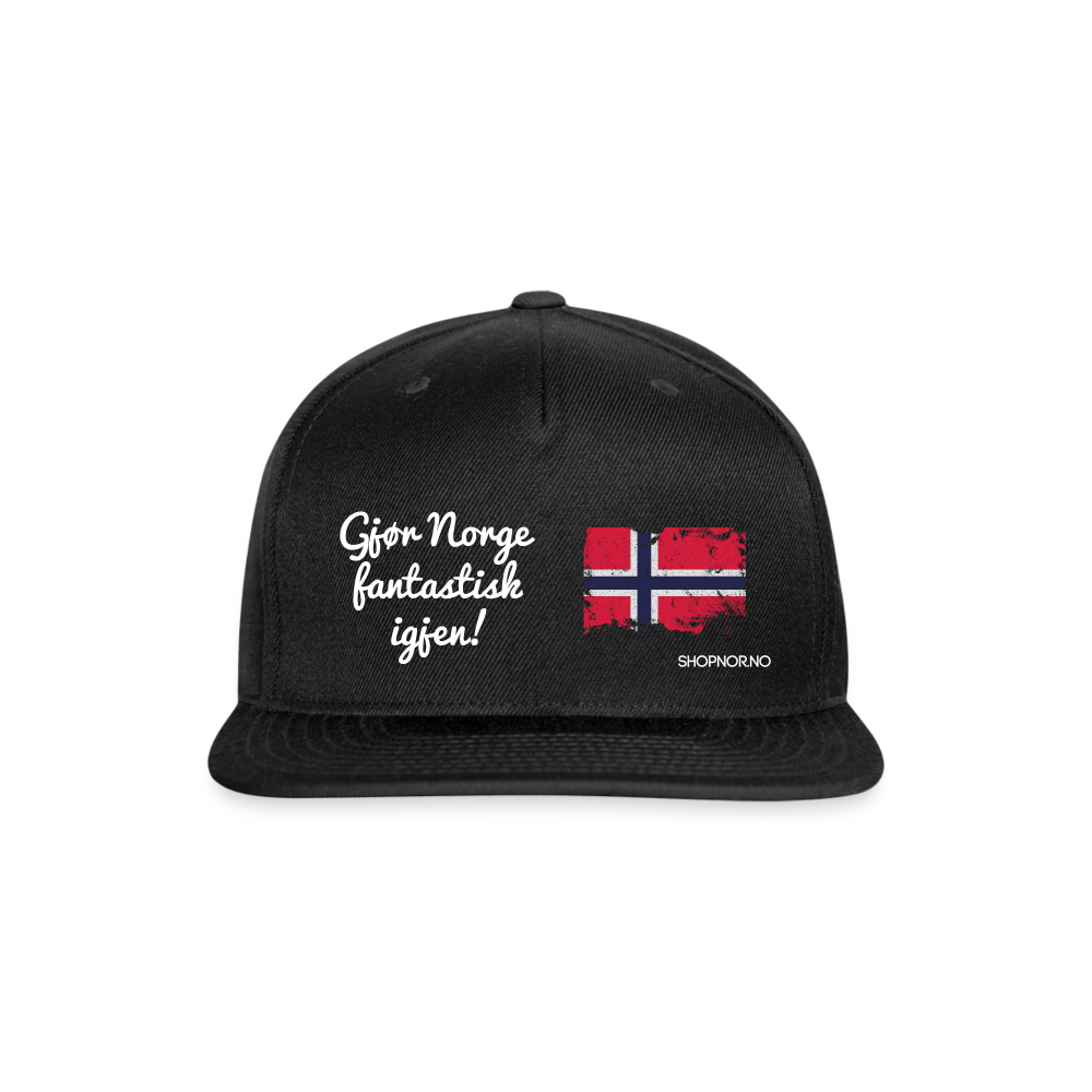 Snapback Baseball Cap - black