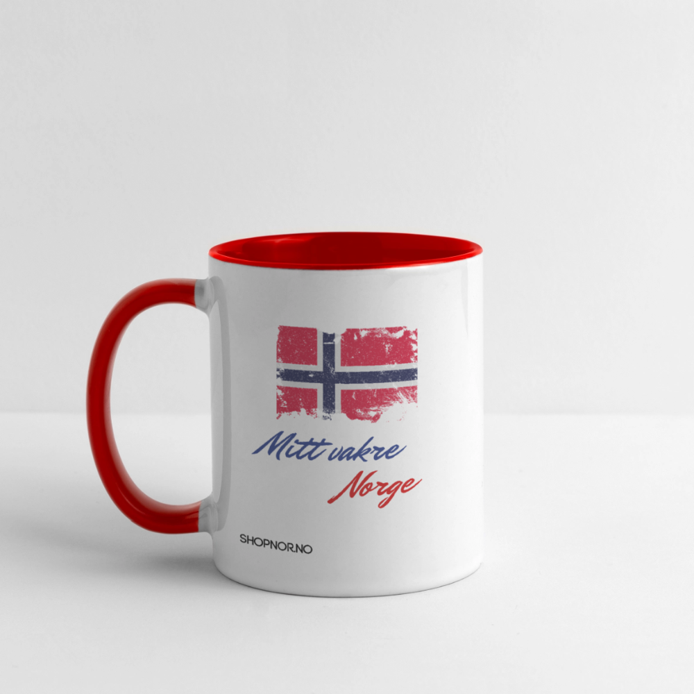 Contrast Kaffekopp - white/red