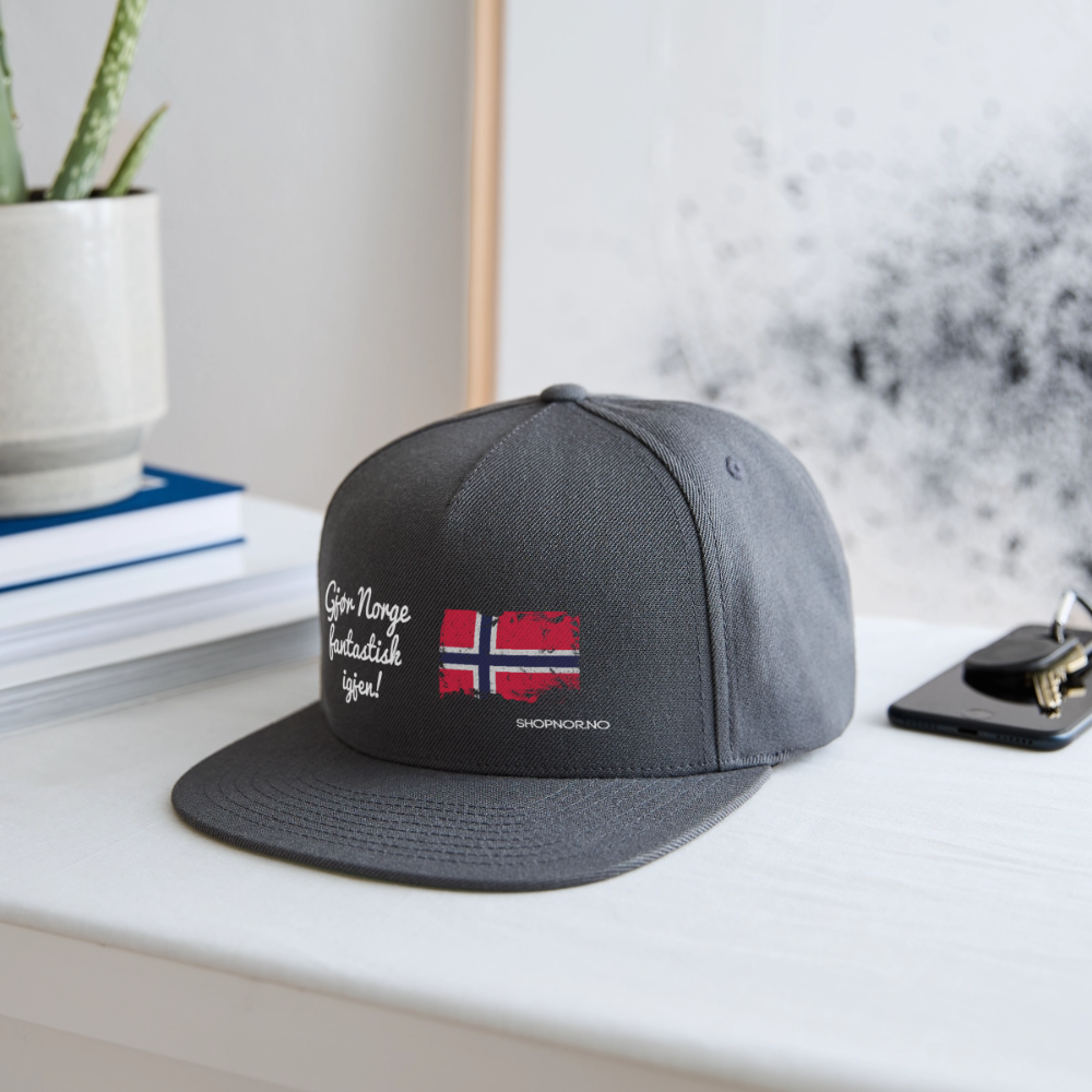 Snapback Baseball Cap - dark grey