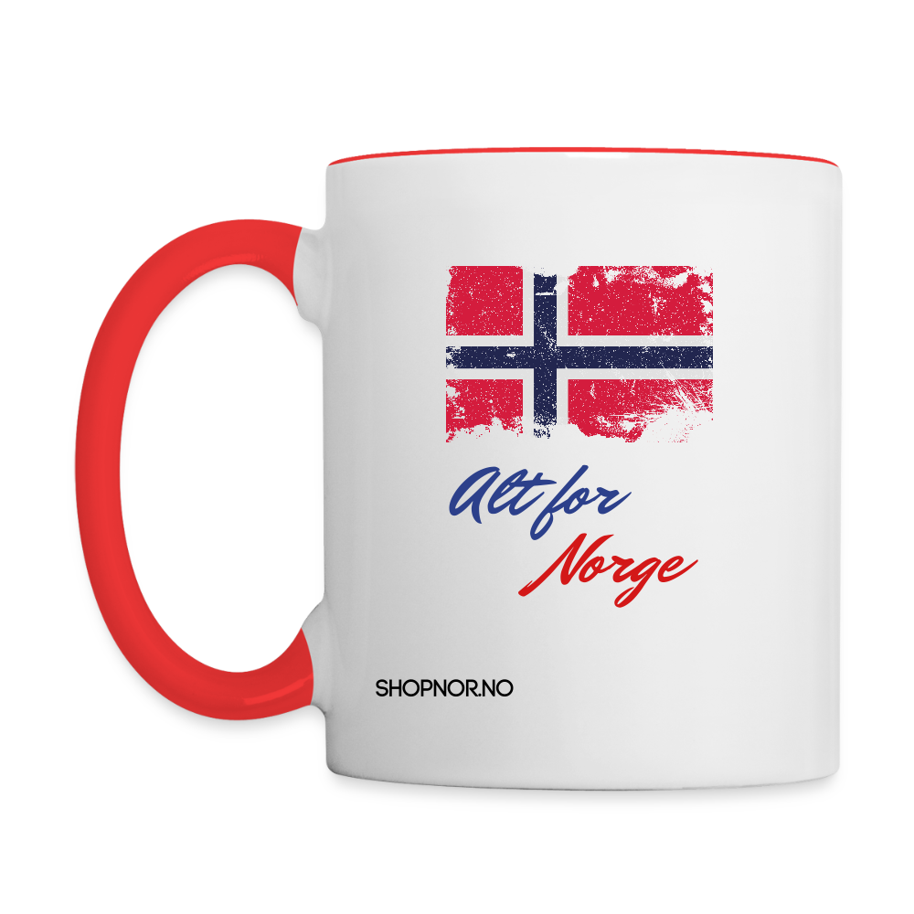 Contrast Kaffekopp - white/red