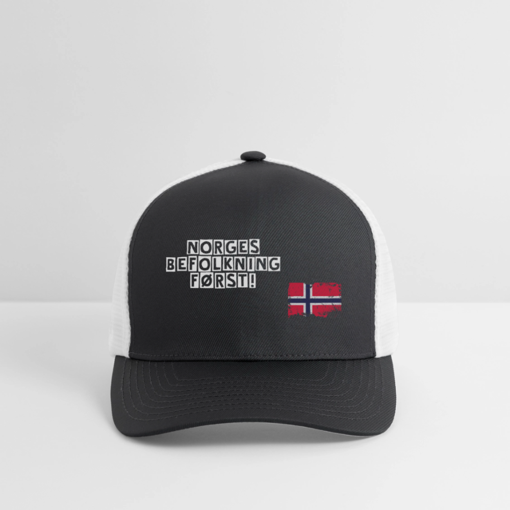 Flexfit Fitted Baseball Cap - dark gray/white